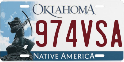 OK license plate 974VSA