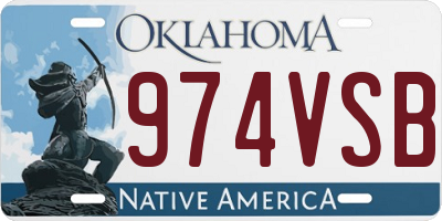 OK license plate 974VSB