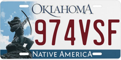 OK license plate 974VSF