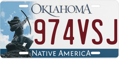 OK license plate 974VSJ