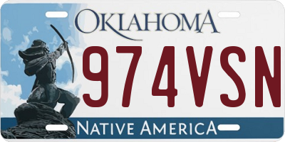 OK license plate 974VSN