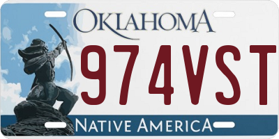 OK license plate 974VST