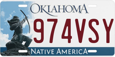 OK license plate 974VSY