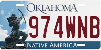 OK license plate 974WNB