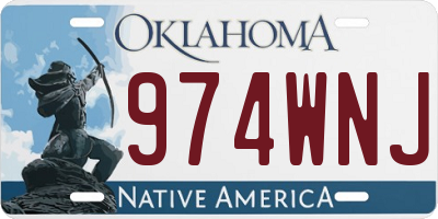 OK license plate 974WNJ