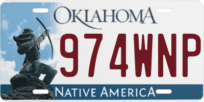 OK license plate 974WNP