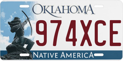 OK license plate 974XCE
