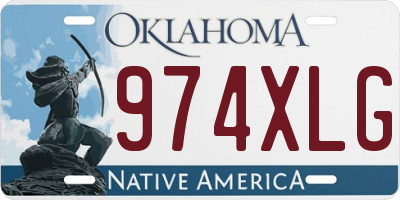 OK license plate 974XLG