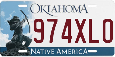 OK license plate 974XLO