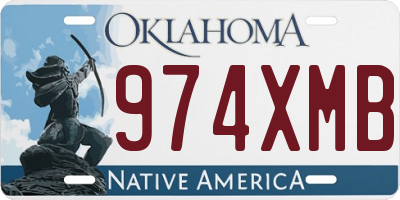 OK license plate 974XMB