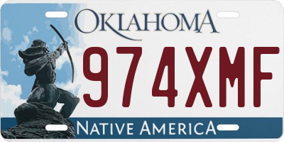 OK license plate 974XMF