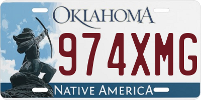 OK license plate 974XMG