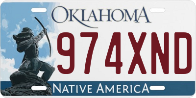 OK license plate 974XND