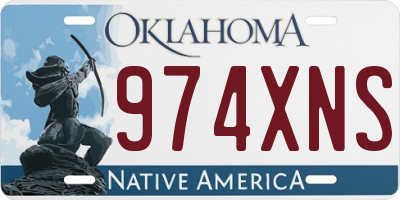 OK license plate 974XNS