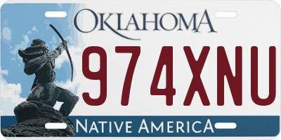 OK license plate 974XNU