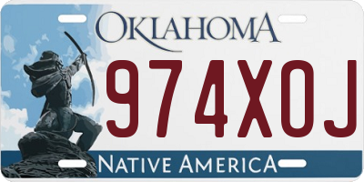 OK license plate 974XOJ