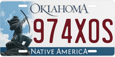 OK license plate 974XOS