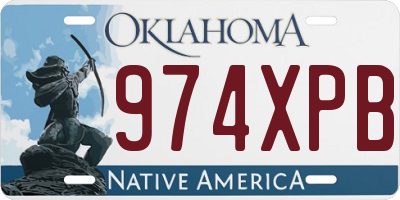 OK license plate 974XPB