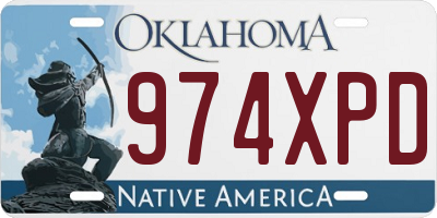 OK license plate 974XPD