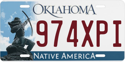 OK license plate 974XPI