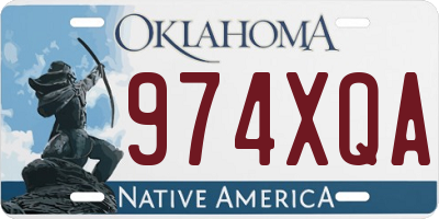 OK license plate 974XQA