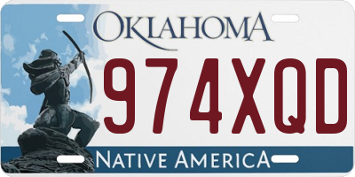 OK license plate 974XQD