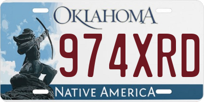 OK license plate 974XRD