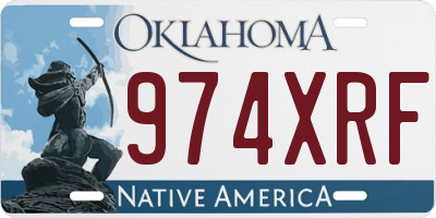 OK license plate 974XRF