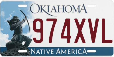 OK license plate 974XVL