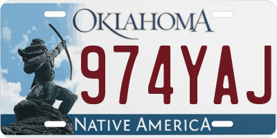 OK license plate 974YAJ