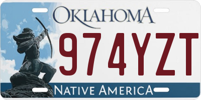 OK license plate 974YZT