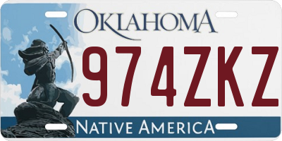 OK license plate 974ZKZ