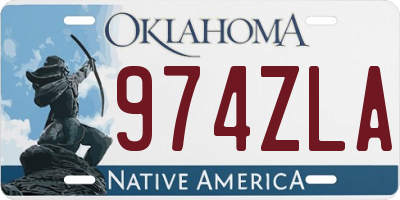 OK license plate 974ZLA