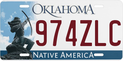 OK license plate 974ZLC