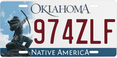 OK license plate 974ZLF