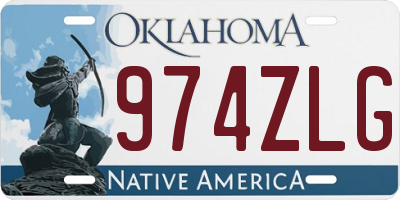 OK license plate 974ZLG