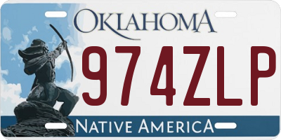 OK license plate 974ZLP