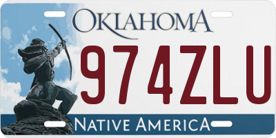 OK license plate 974ZLU