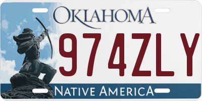 OK license plate 974ZLY