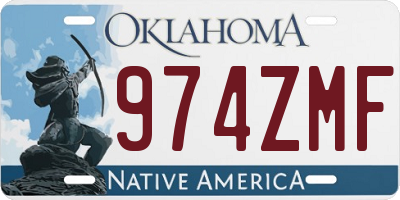 OK license plate 974ZMF
