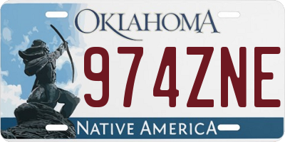 OK license plate 974ZNE
