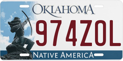 OK license plate 974ZOL
