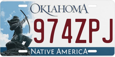 OK license plate 974ZPJ