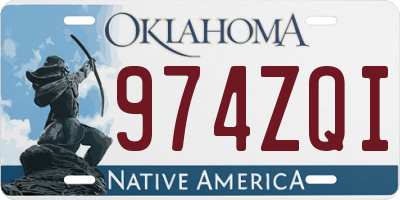 OK license plate 974ZQI