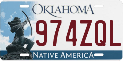OK license plate 974ZQL