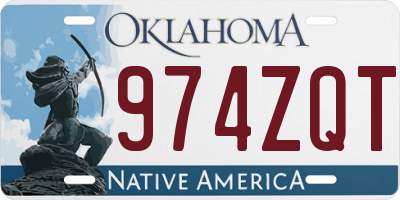 OK license plate 974ZQT