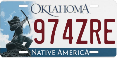 OK license plate 974ZRE