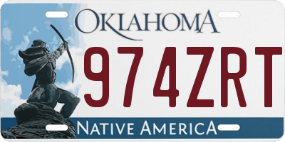 OK license plate 974ZRT