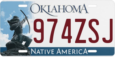 OK license plate 974ZSJ