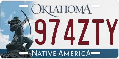 OK license plate 974ZTY